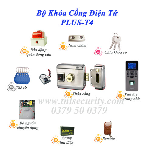 Bộ khóa cổng điện tử PLUS-T4 Bộ khóa cổng điện tử PLUS-T4